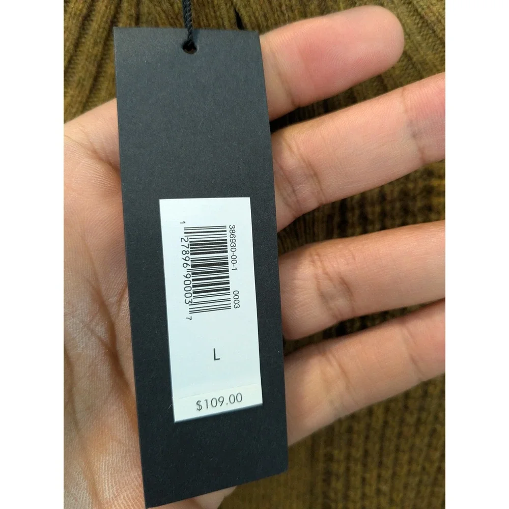 NWT $109 Banana Republic Men's Luxury Italian Wool Button Mock Neck Sweater L‎